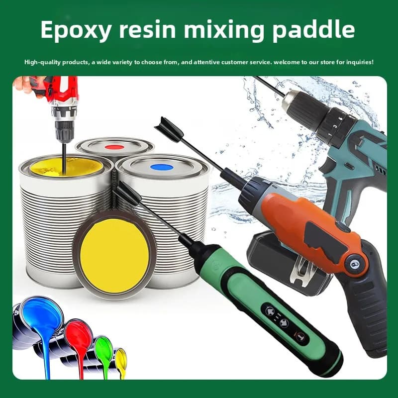 Epoxy Resin Paint Stirring Paddle Mixer Stick Reusable Epoxy Mixing Attachment for Drill Paint Resin Mixing