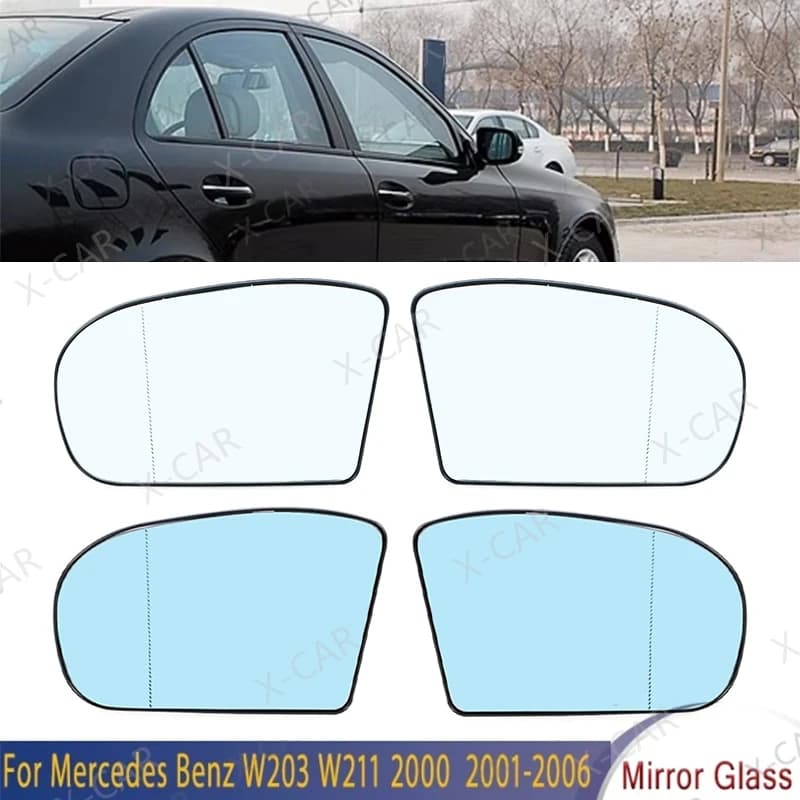 Auto Retrovisore Riscaldato Trasparente Specchio Laterale Lente In Vetro Grandangolare Per Mercedes Benz W203 W211 2000 2001-2006 2038100121 2038101021
