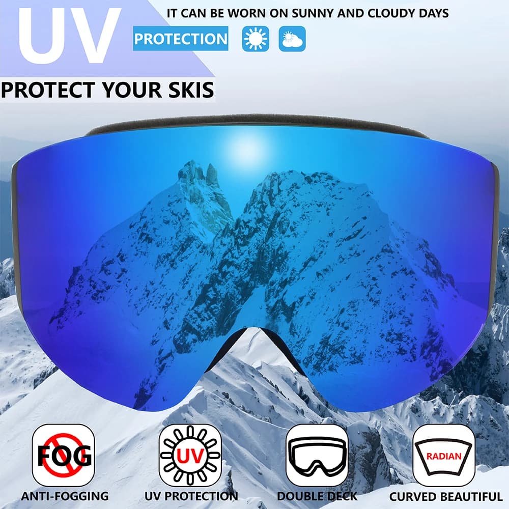 SMITH DRIFT Occhiali da sci Uomo Occhiali da snowboard Doppi strati Lente Anti-fog UV400 Occhiali da neve Donna Motoslitta Occhiali da sci
