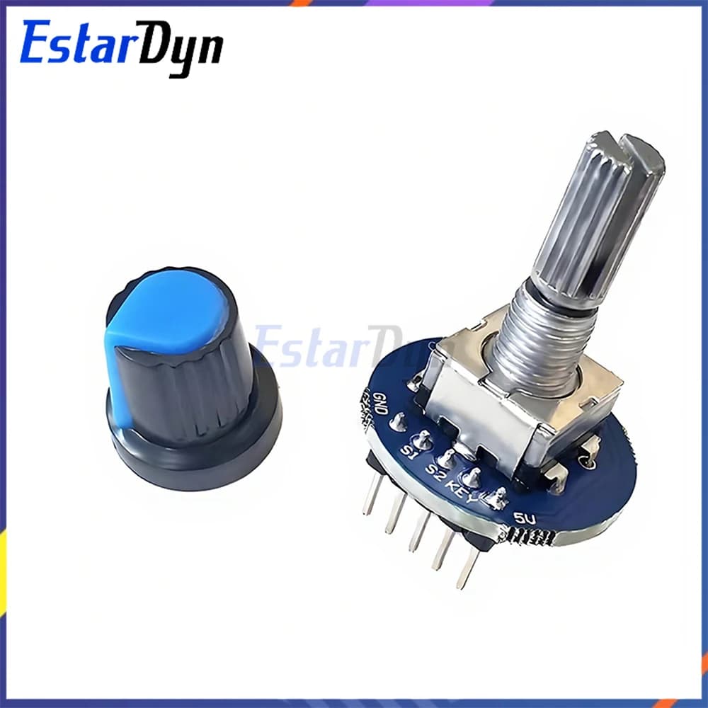 EC11 rotary encoder module with knob cap, 5V button switch for Arduino KY-040, 360 ° Rotating sensor development card