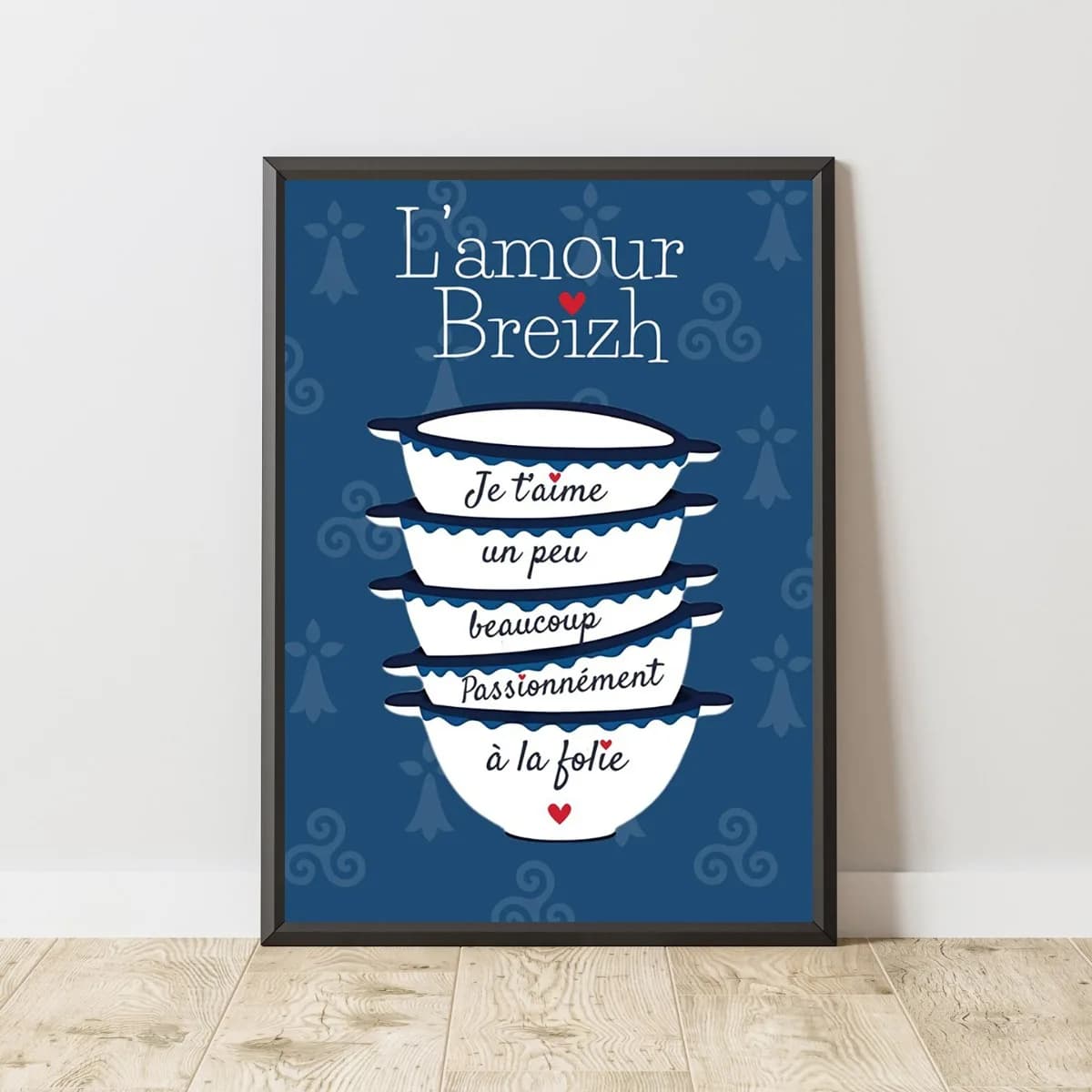 "Love Breizh" Brittany Bowl Canvas Print Poster Modern French Bohemian Rustic Aesthetics Art Prints Wall Art Home Decor Gifts