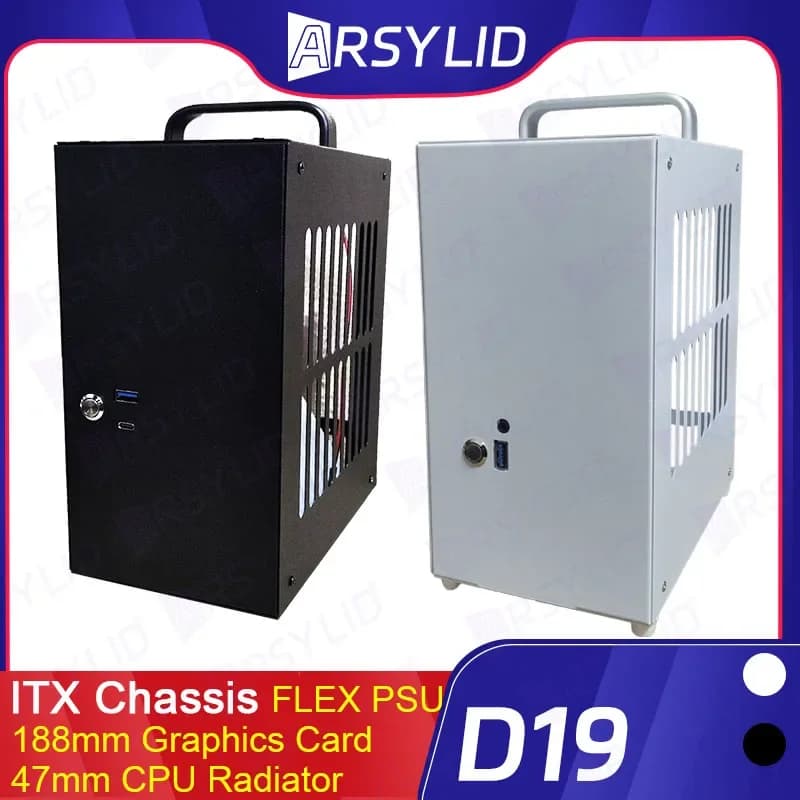 D19 4.7L A4 Chassis HTPC Mini ITX Gioco Supporto per computer Scheda grafica RTX2070 I7 La più piccola vetrina indipendente