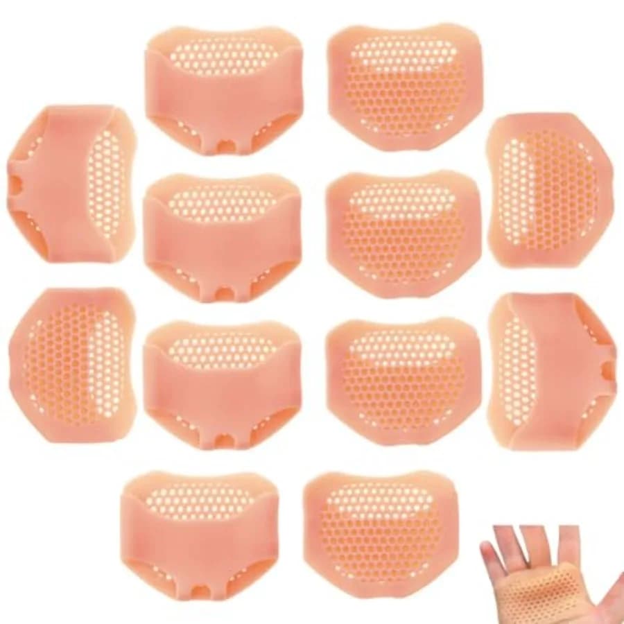 6 Pair Anti-Slip Workout Grips Pads Silicone Padded Weight Lifting Gloves Shock Absorption Palm Protector Pads for Gym Training