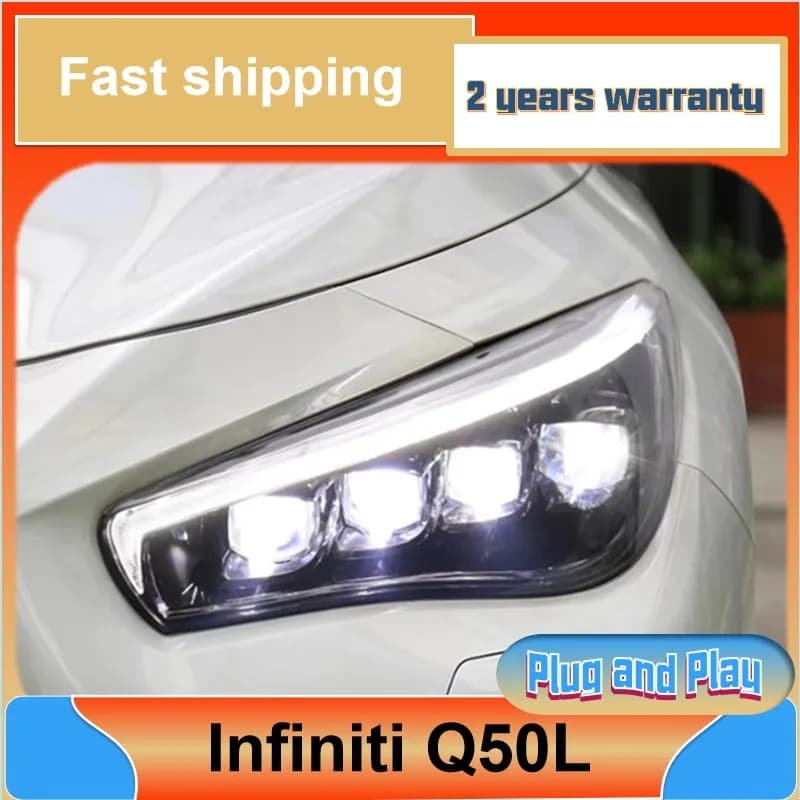 Car Styling per Infiniti Q50 Faro 2014-2019 Q50 Faro Q50L DRL Indicatori di direzione Luci anabbaglianti Lente del proiettore