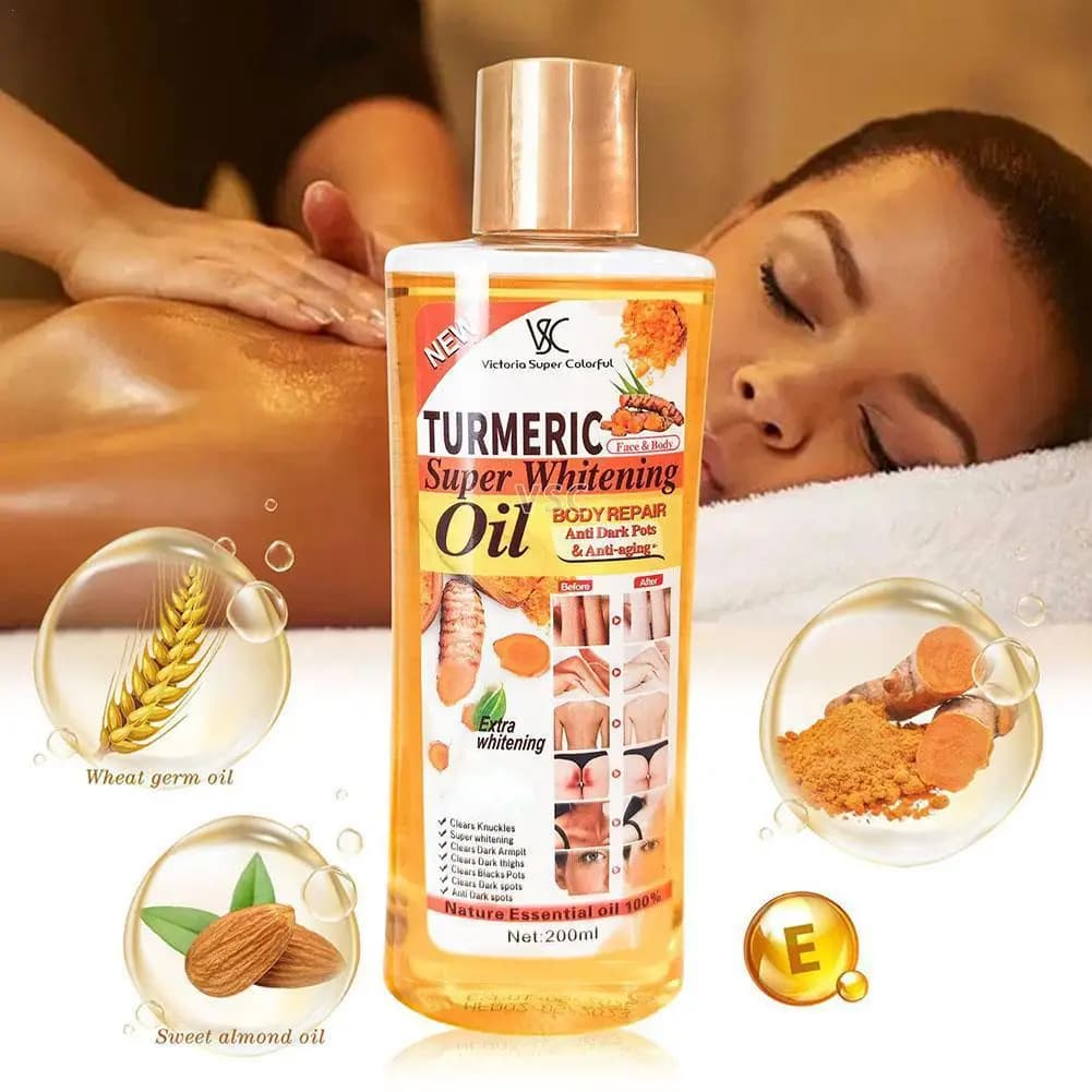 200ml curcuma rimuovi macchie scure olio essenziale per le donne zenzero marocchino siero antirughe uomo sbiancante idratante cura della pelle