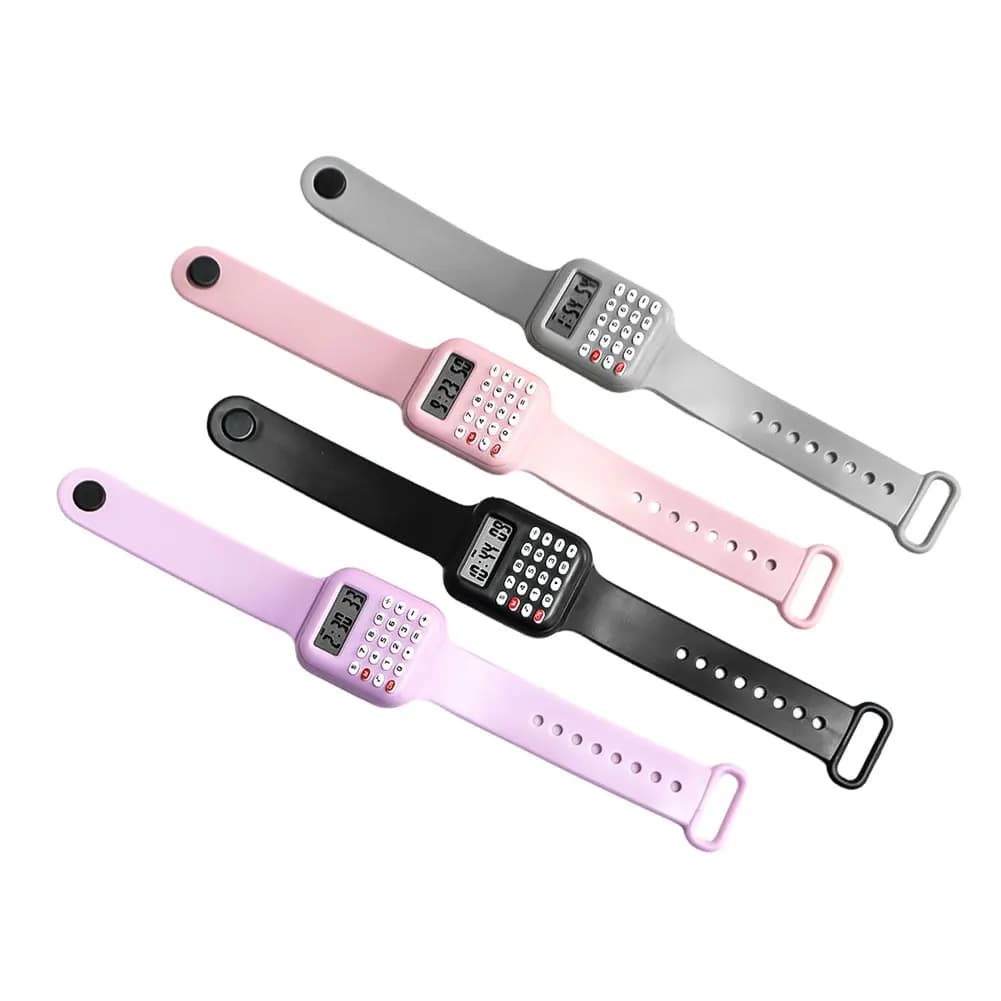 Orologio da polso con calcolatrice elettronica multifunzionale creativa a tema sportivo, con display digitale della data, cinturino rimovibile, regalo per bambini