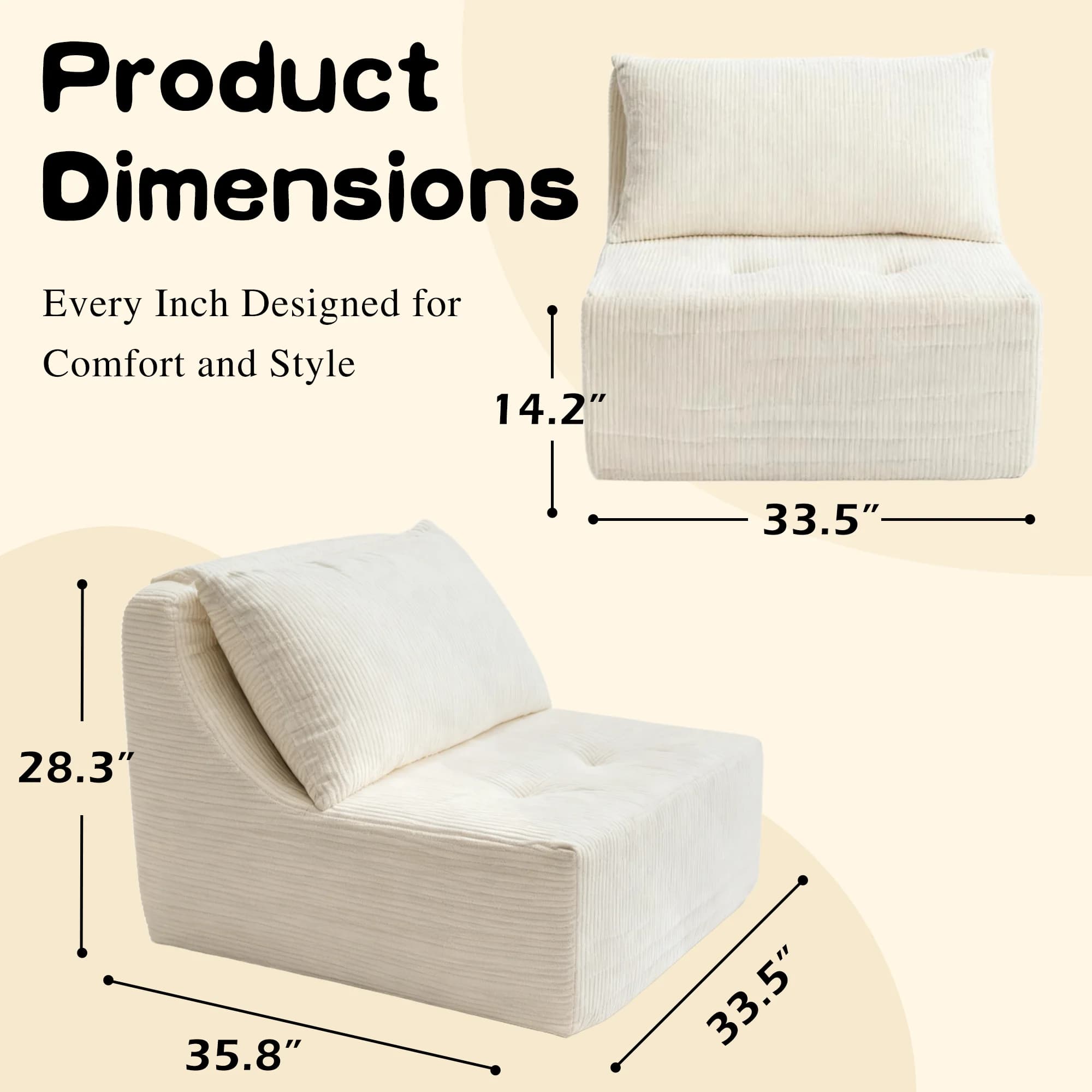 Poltrona Senza Struttura Ultra Confortevole, Supporto Ergonomico per il Relax Totale del Corpo, Perfetta come Sdraio da Terra per Gaming, Lettura e Relax