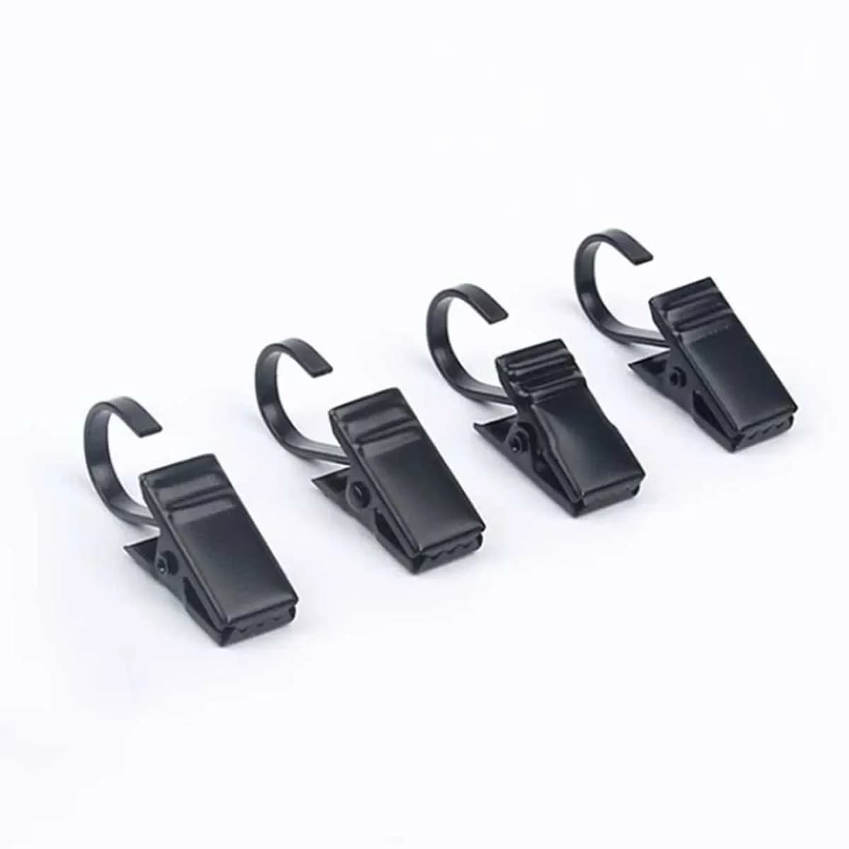 Clip per tenda con gancio piatto spesso in acciaio inossidabile 430, clip per tenda da doccia nera, clip piccola per gancio hardware per la casa