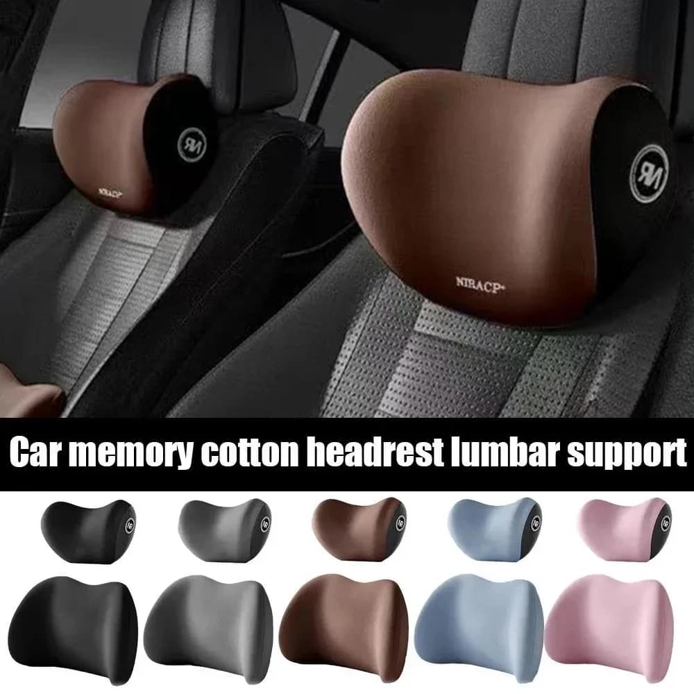 Nuovo Cuscino per Auto in Memory Foam, Supporto Lombare Protettivo, Poggiatesta Traspirante, Allevia lo Stress, Cuscino per Sedile Auto