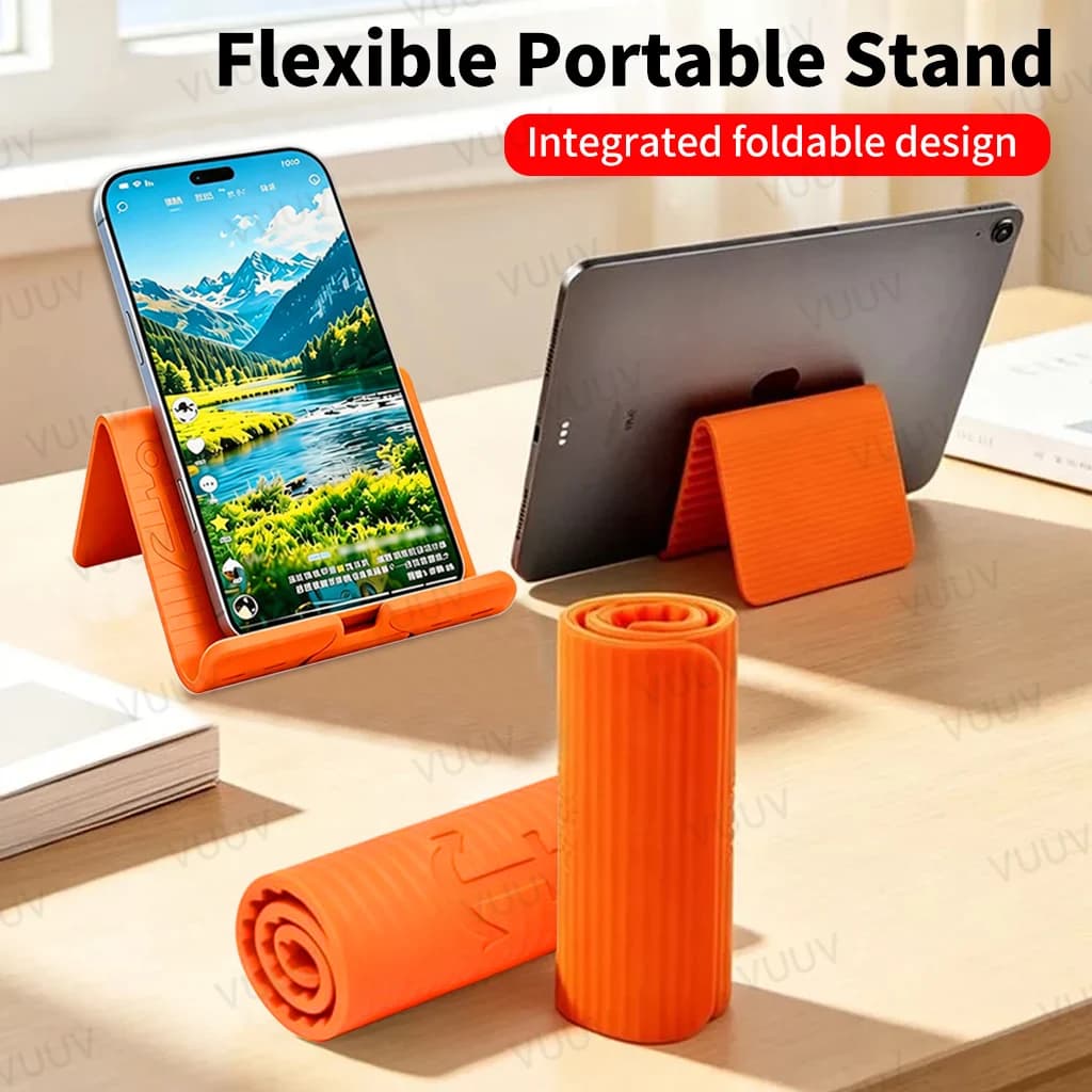 Lazy Portable Phone Screen Holder Stand Silicone Desktop Flexible Tablet Laptop Holder Any Shape Foldable Transforming Travel