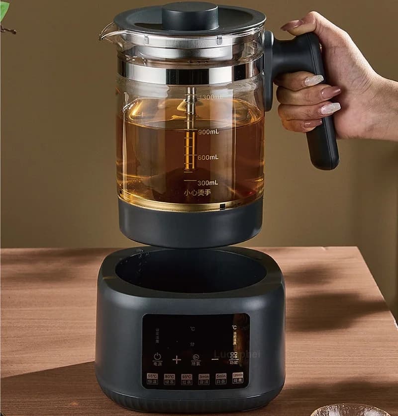1.3 Liter Electric Kettle with Intelligent Health Pentola Filter Office Temperature Control Glass Flower Teapot Automatic Thermos Home
