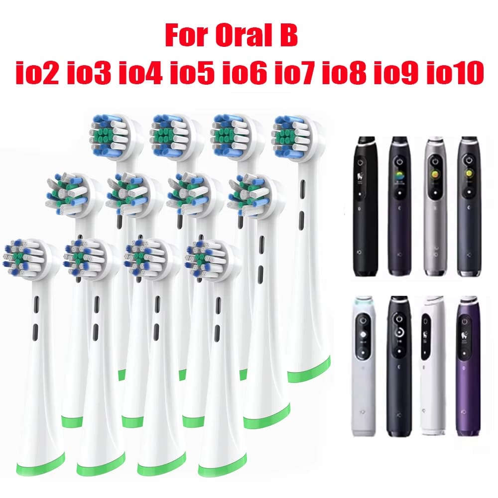 Pack of 2/4/8 toothbrush heads, compatible with spare heads for Oral B iO series 2/3/4/5/6/8/9/10