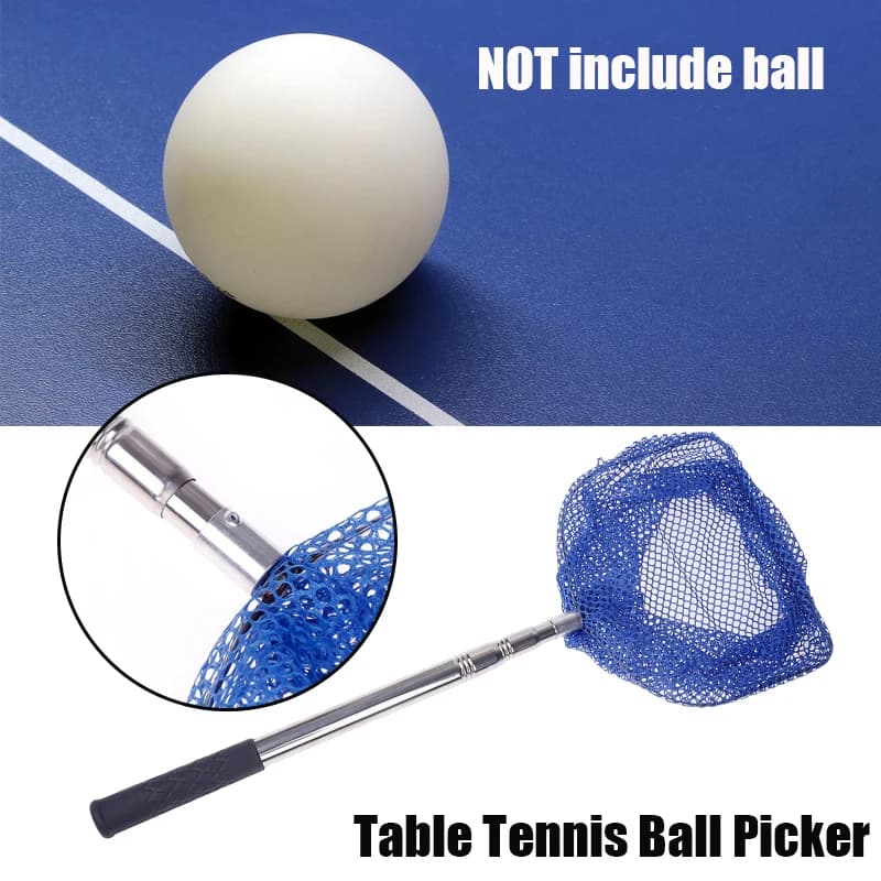 Raccoglitore di Palline da Ping Pong Regolabile, Asta Telescopica Portatile, Rete per Raccolta Palline da Tavolo