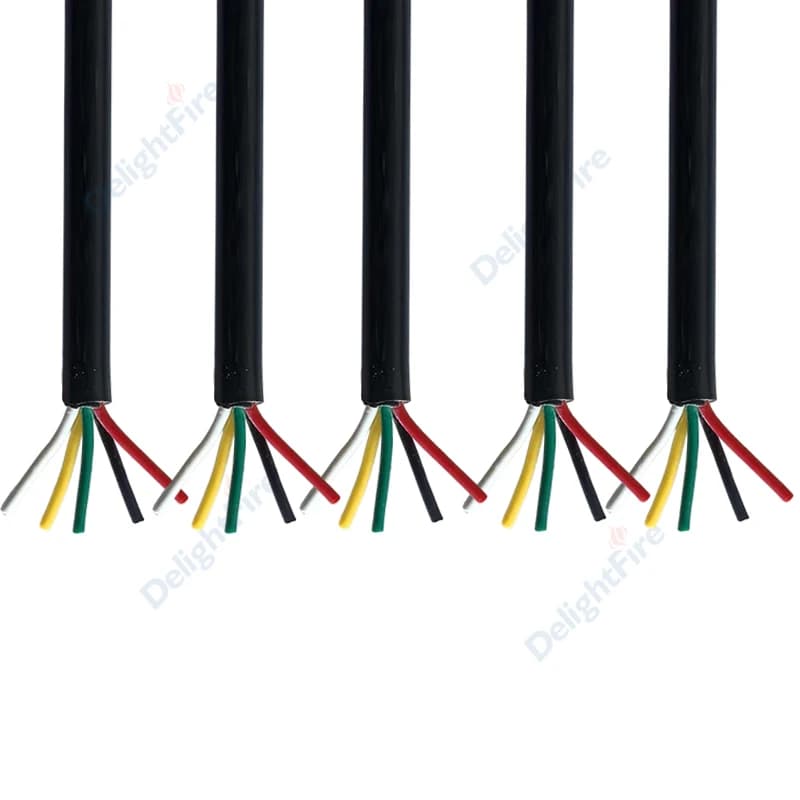 Cavo Elettrico Schermato a 5 Conduttori 28 26 24 22 20 18 16 14 AWG 5/10/20/30/50/100m per Audio Auto, Altoparlanti e Strisce LED
