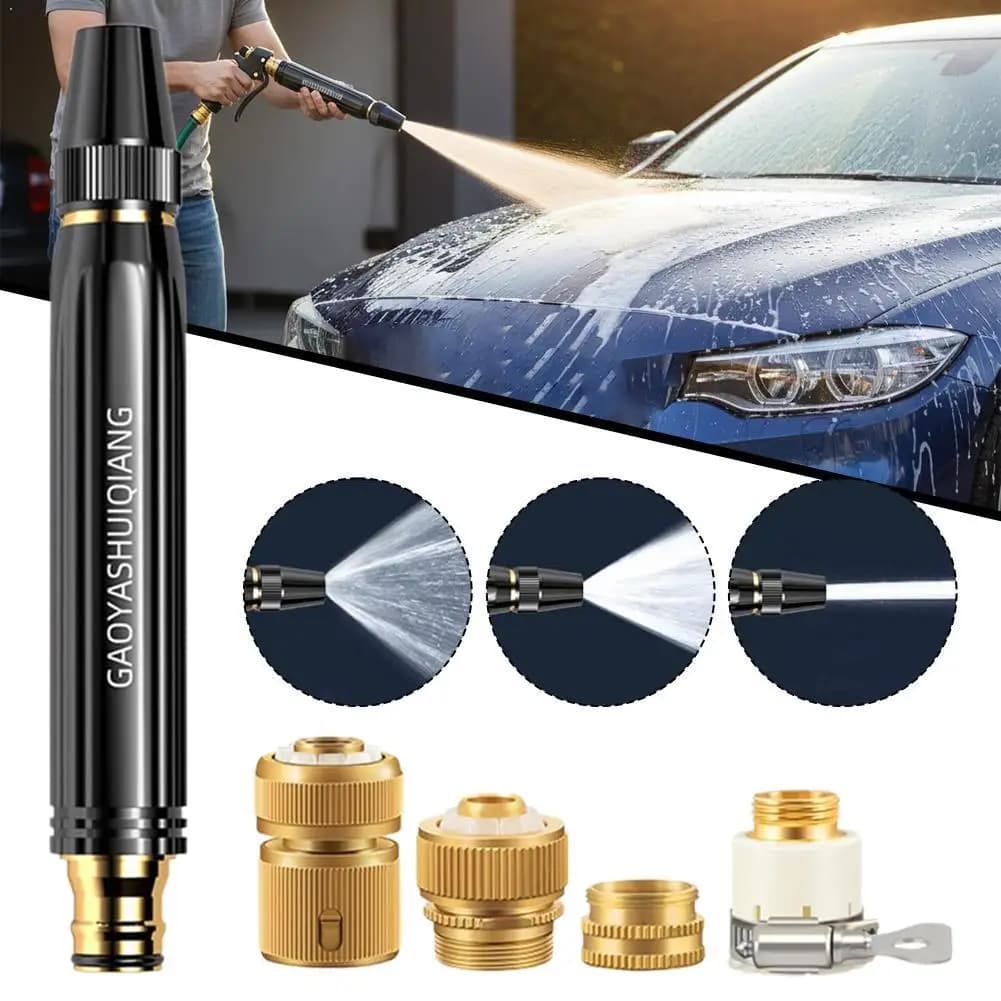 Portable High Pressure Washing Water Gun Car Wash Nozzle Adjustable Nipple Type Direct Spray Home Garden Shower Watering Hose