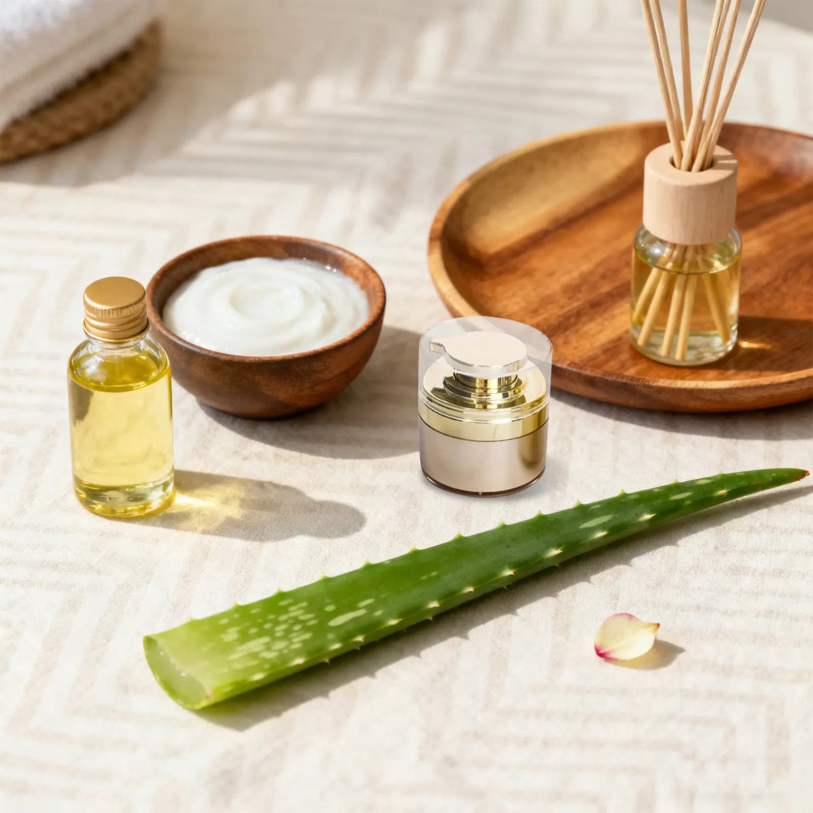 2 Pezzi Vasetti Airless Vuoti Ricaricabili con Pompa per Crema Viso, Lozione, Burro Corpo, Ombretto, Balsamo Labbra, Contenitore da Viaggio per Skincare