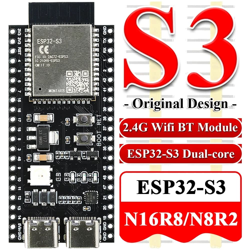 ESP32-S3 Module development card Wifi BT for Arduino IDE ESP32-S3-WROOM1 N16R8 N8R2 44Pin Type-C 16MB Flash 8M PSRAM ESP32 S3