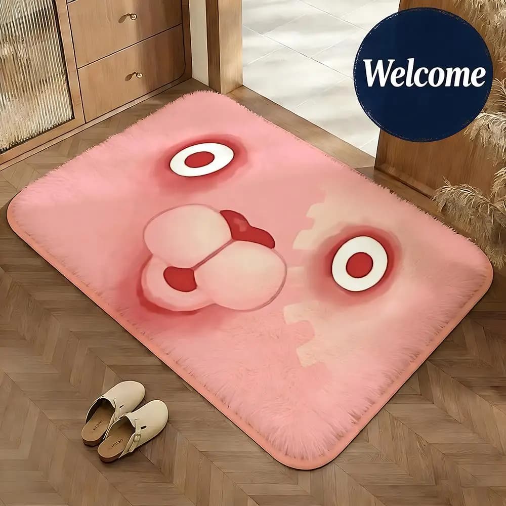 Tappetino morbido in flanella, tappetino da pavimento con cartoni animati Usavich, tappetino antiscivolo assorbente, tappetino per bagno, camera da letto, decorazione per la casa