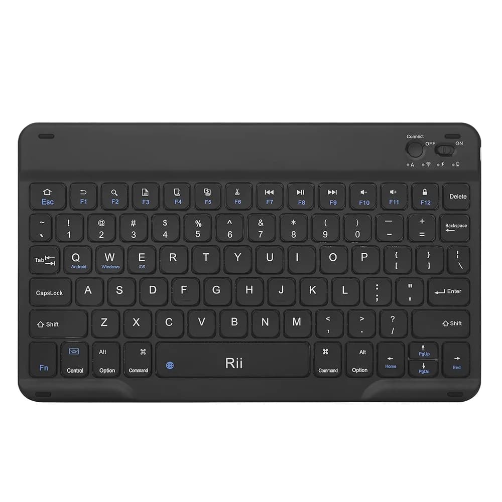 Rii RK302 Bluetooth Keyboard for ipad,iPhone,Android,Samsung,Windows,Tablet,Laptop, Rechargeable Ergonomic Wireless Keyboard