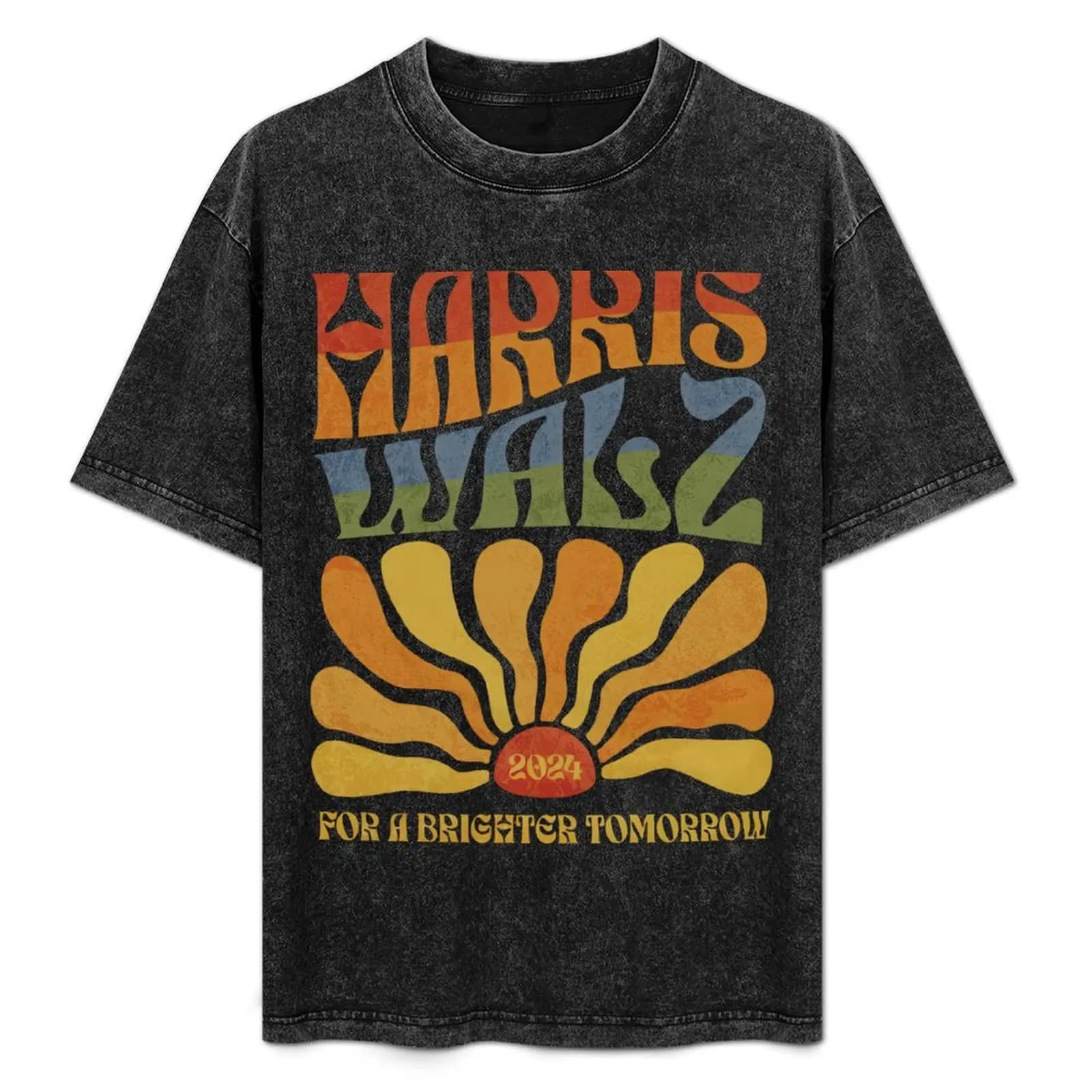 Harris Walz For A Brighter Tomorrow Retro T-Shirt Casual Trendy Streetwear Tee Shirt
