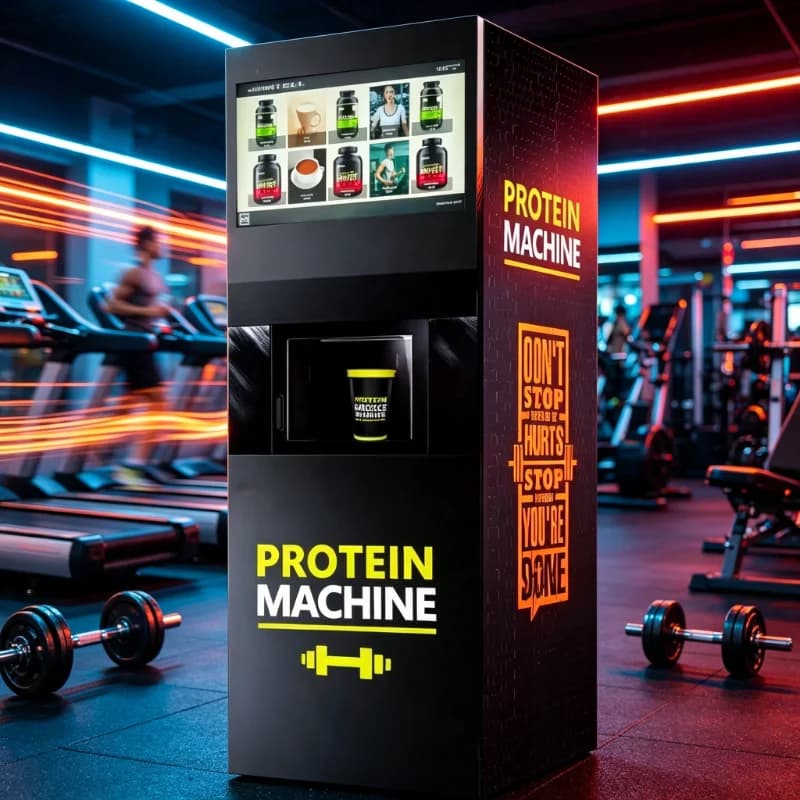 Commercial 27inch Touch Screen Protein Shake Vending Machine for Gym Automatic Self-cleaning SDK Whey Powder Vending Machine