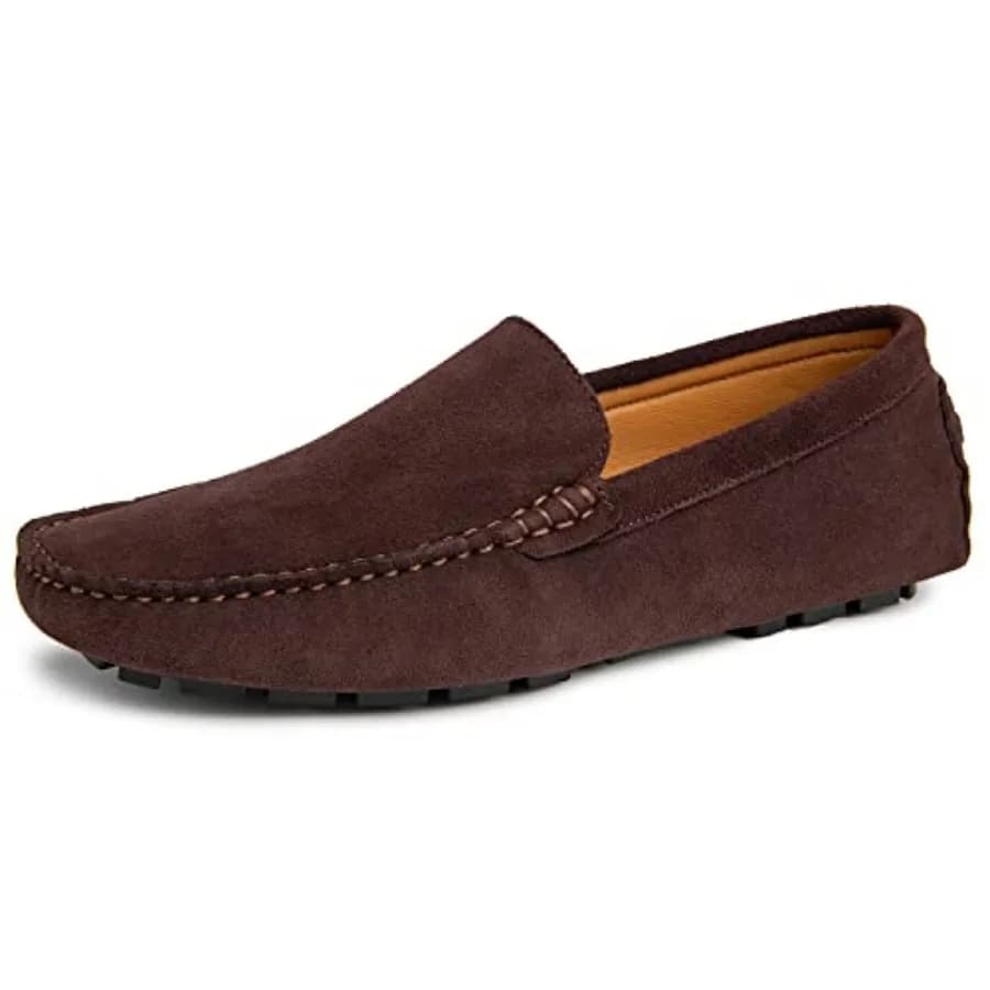 Go Tour Mens Handmade Suede Leather Casual Loafers Shoes