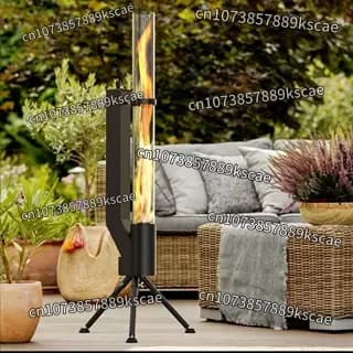 Vertical Wood-Burning Rocket Stove Rocket Barrel Patio Heater Outdoor Camping Winter Pellet Stove Heating Stove