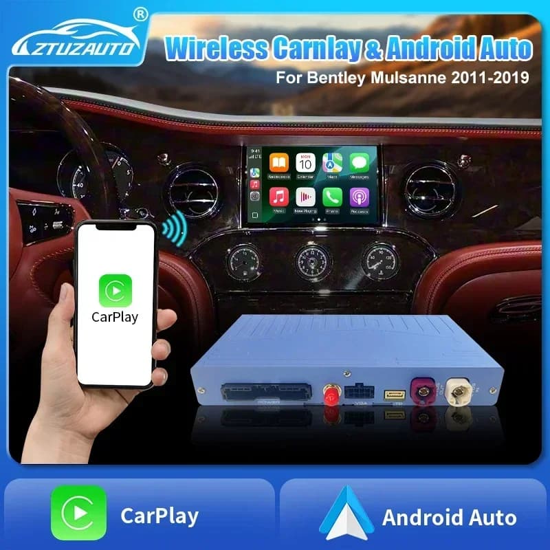 CarPlay Wireless per Bentley Mulsanne, Android Auto, Airplay, Mirror Link, Retrofit Car Ai Box, Multimedia, USB, Navigazione, DSP, Telecamera