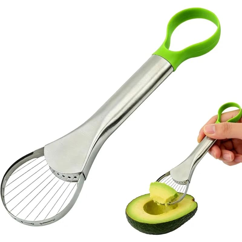 2in1 Avocado Slicer Stainless Steel Avocado Cutter Peeler Knife Pitaya Kiwi Slicer Peeler Kitchen Gadget Fruit Vegetable Tools