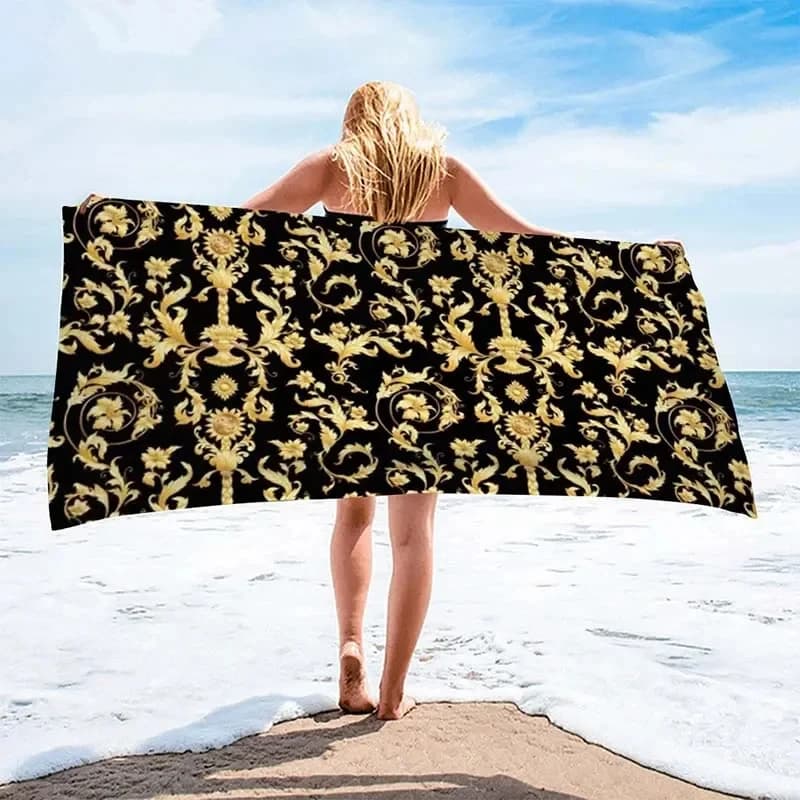 Asciugamano da spiaggia di design europeo di lusso di fascia alta Asciugamani da viaggio grandi e assorbenti in microfibra per uomini, donne e bambini Asciugamano per la casa