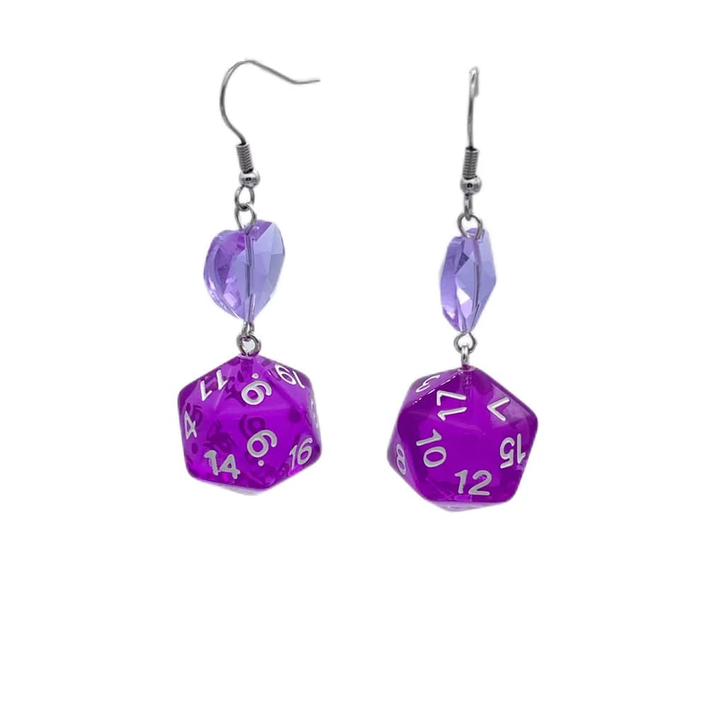 5 colori DnD D20 resina dadi amore cuore orecchini pendenti per le donne Y2K Vintage Dungeons and Dragons gioco lunghi orecchini pendenti