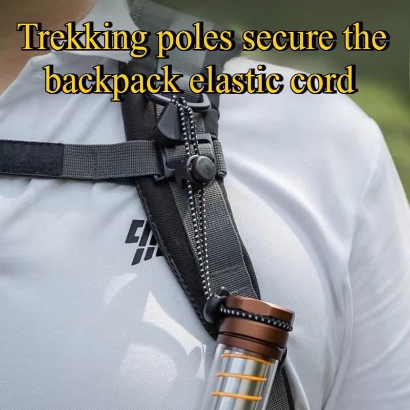 2 Pezzi Corda Elastica Fissabile per Zaino da Trekking, Anti-Scivolo, Accessorio Sportivo per Alpinismo e Campeggio