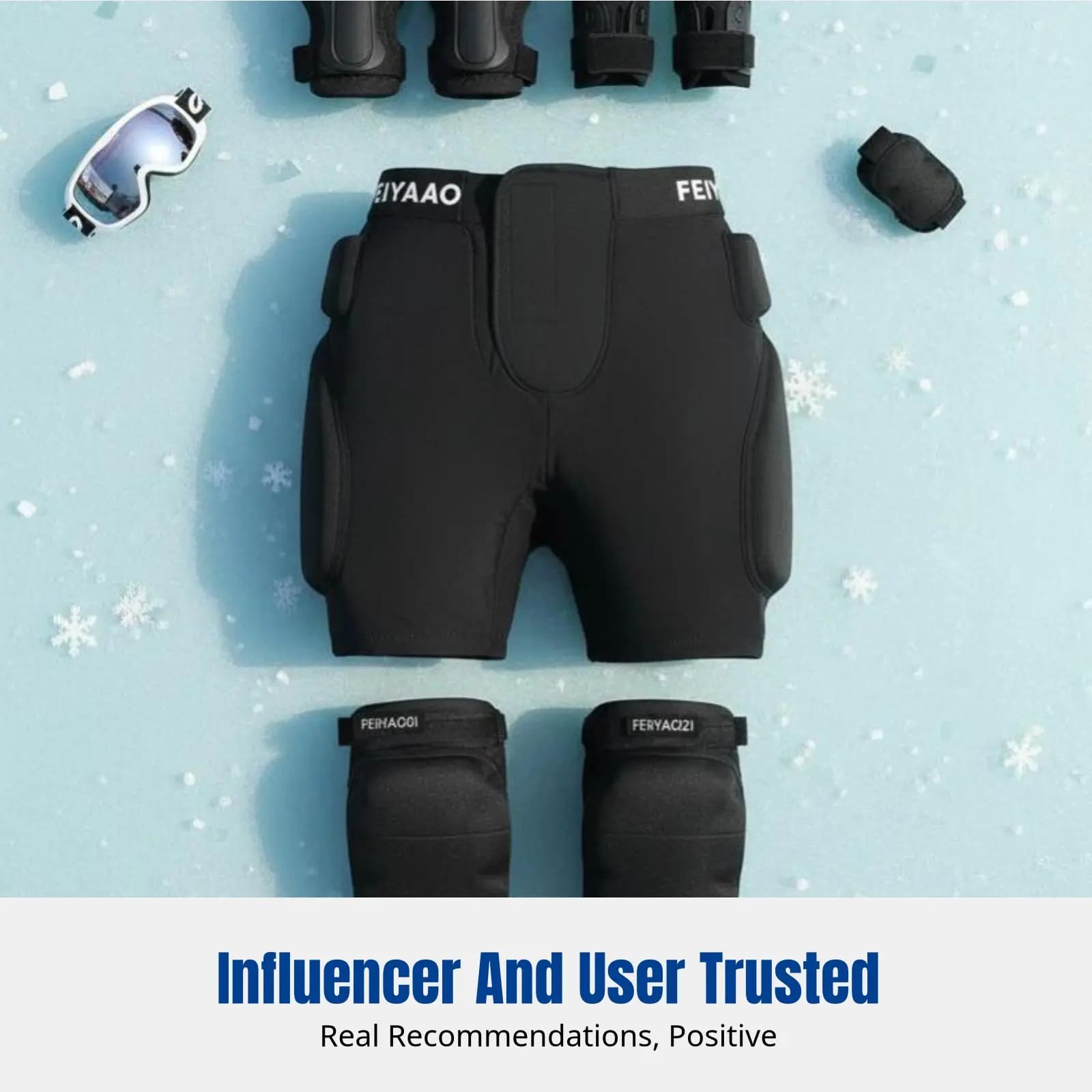 Pantaloncini Protettivi con Imbottitura Pelvica, Protezioni Imbottite per Ginocchia e Gomiti, Lycra Traspirante, per Snowboard, Pattinaggio, Bambini, Donne