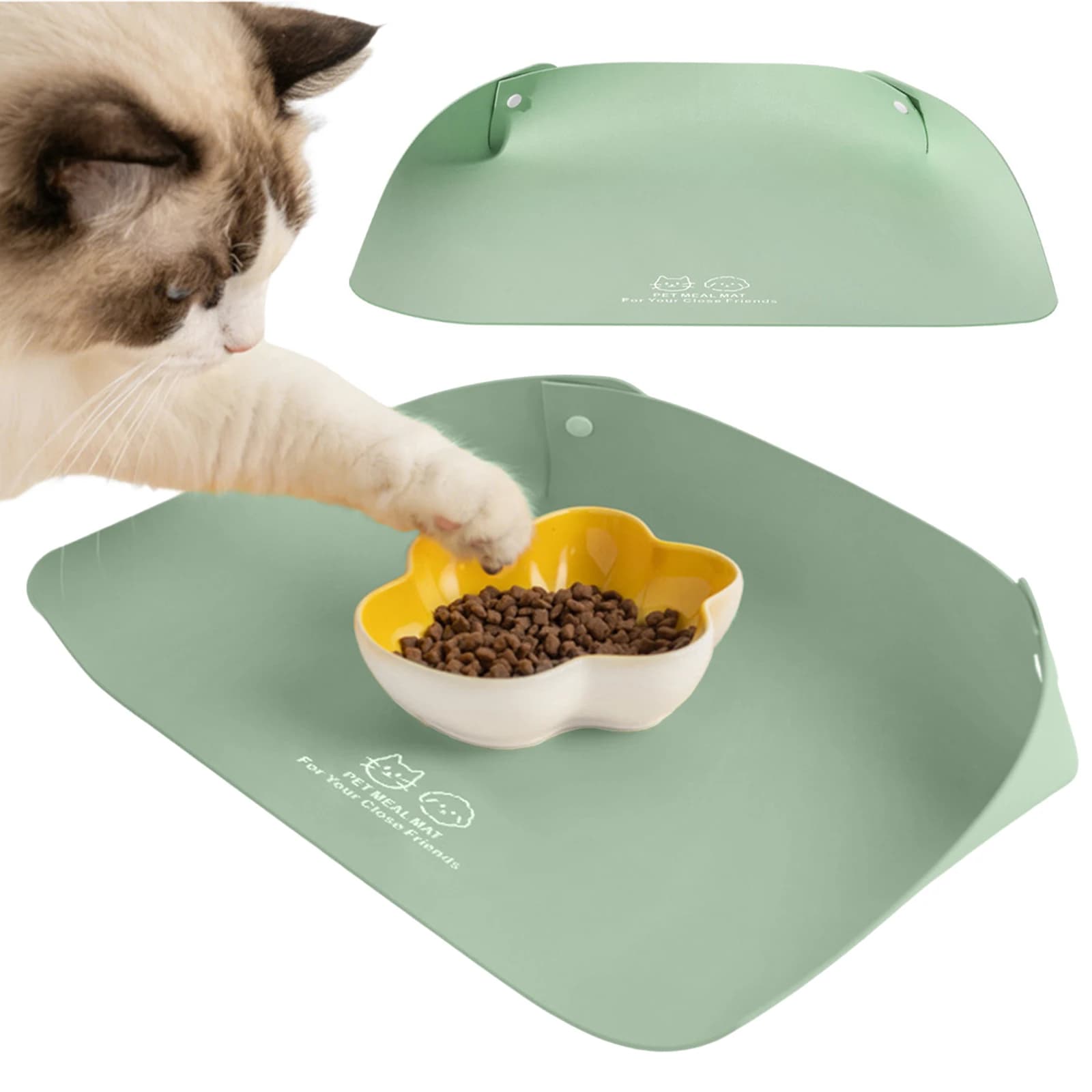 PU Pet Feeding Mat for Dogs and Cats Puppy Dish Tray Mat Non-Slip Waterproof Easy Clean for Small Medium Puppies Pets Gift