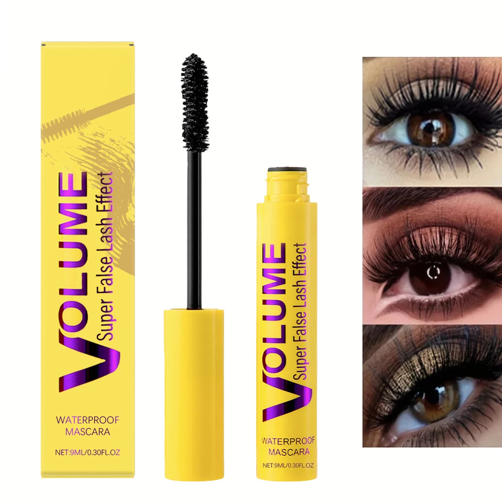 Mascara Nero Lunga Durata Allungante e Incurvante Anti-sbavature Facile da Applicare Effetto 4D Impermeabile con Fibre Liquide per Trucco Occhi