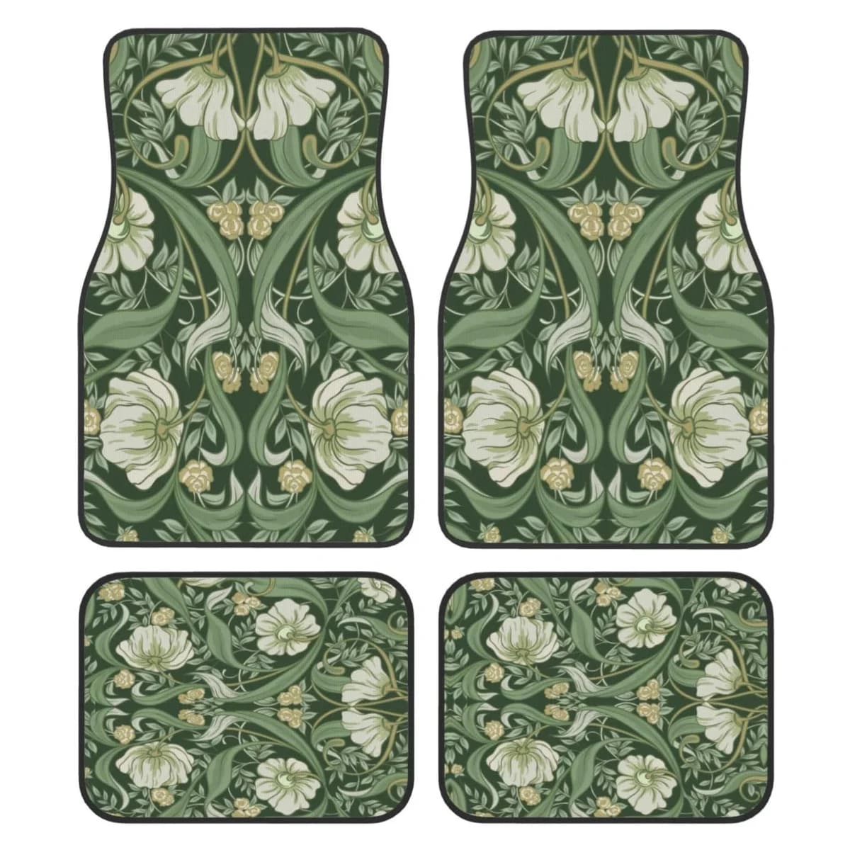 William Morris Flowers Car Floor Mats,Vehicle Front Rear Carpets Mats Universal Car Rugs,Car Accessories for Truck,Driver Gift