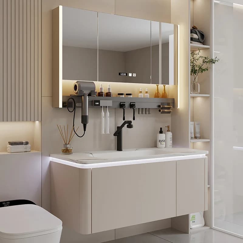 Armadietti da bagno combinati con stoccaggio Piastra Arc Rock Armadi da bagno monopezzo con flessione a caldo Mobili a specchio intelligenti Kast JT40B