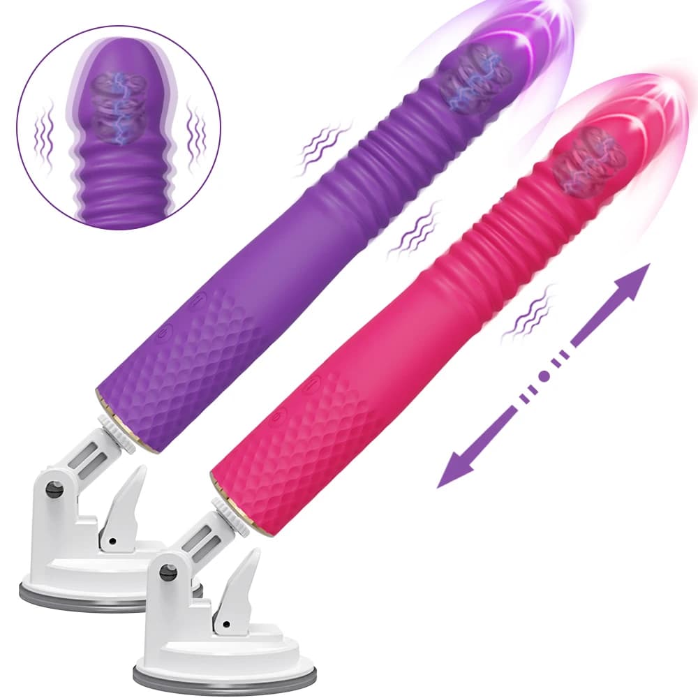 App Sex Automatic telescopico spinta Dildo vibratore massaggiatore punto G masturbazione femminile retrattile giocattoli del sesso adulto per le donne