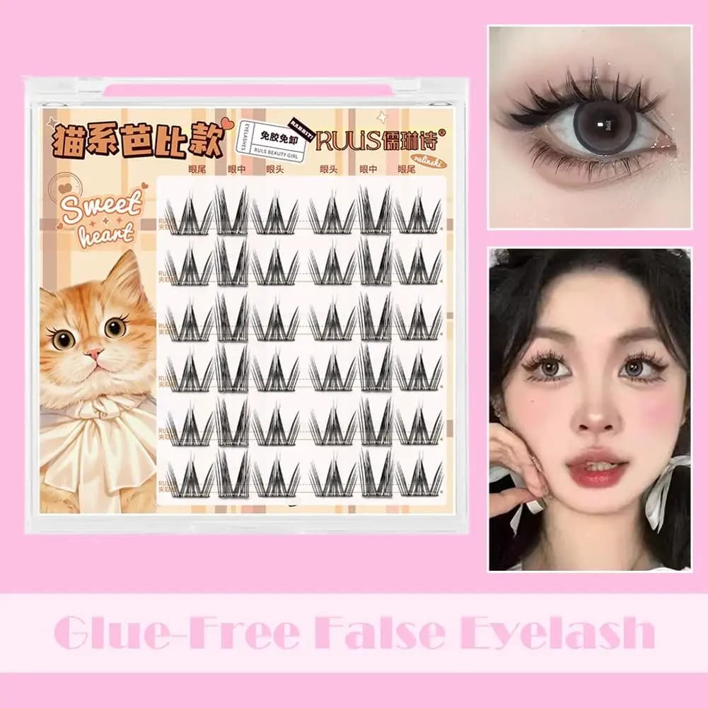 FAI DA TE Senza Colla Ciglia Finte Stile Coreano Manga Naturale Ciglia Singoli False False Cluster Ciglia Senza Colla Autoadesive F1C0