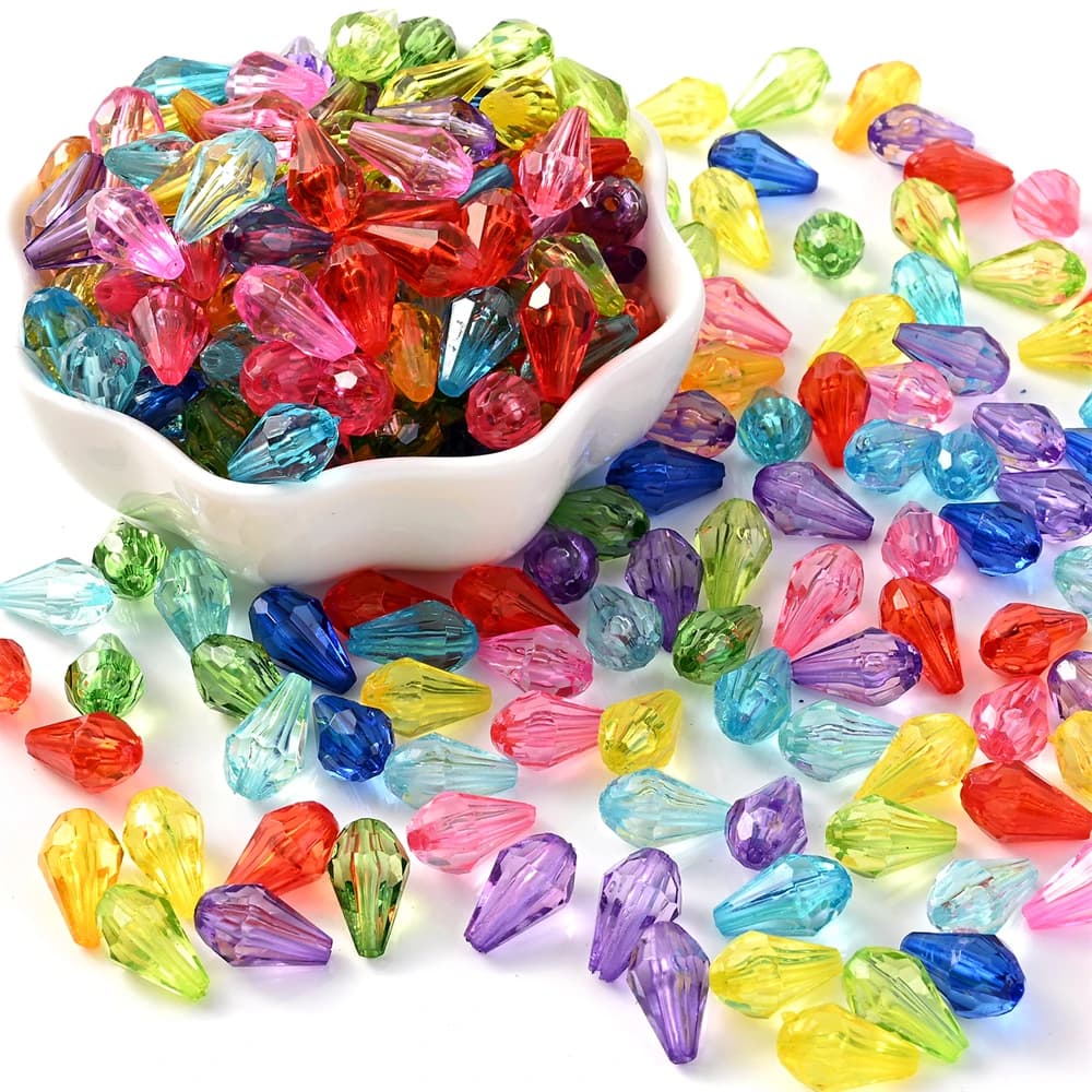 iYOE 50/200pcs 8x13mm Acrylic Water Drop Bead Teardrop Shape Spacer Bead for DIY Jewelry Making Necklace Bracelet Earring