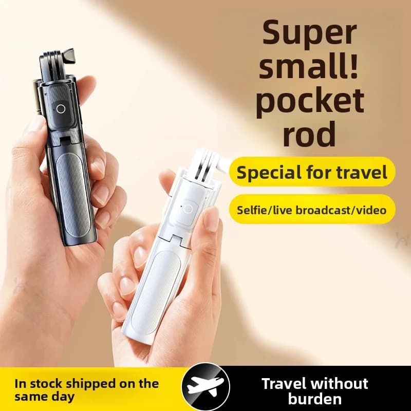 Mini magic gadget for tripod selfie stick, portable travel phone support, 360-degree rotation, from ground and portable, universal