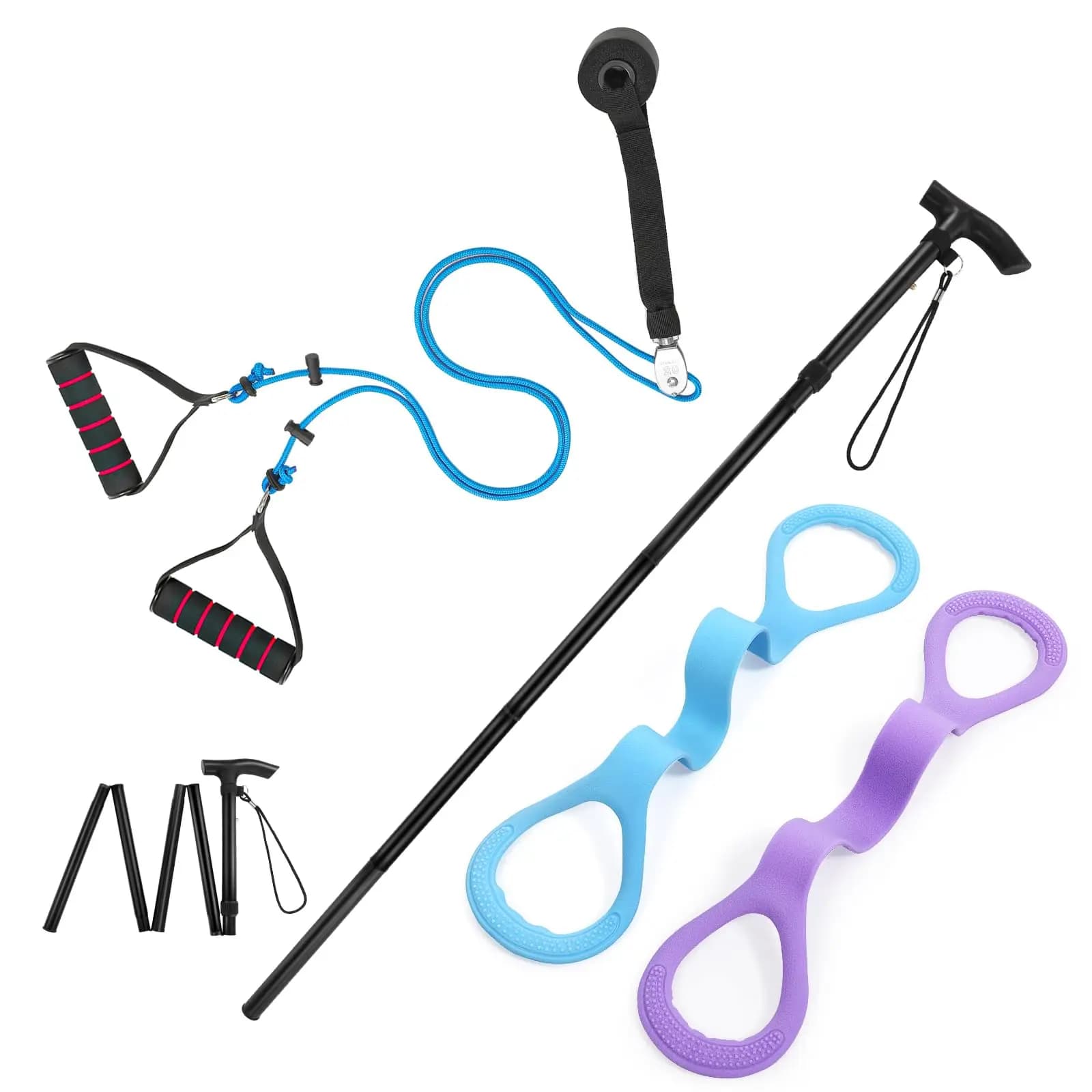 Shoulder Rehabilitation and Home Care Pulley for Physical Therapy Shoulder Bag and Resistance Band Promotes Shoulder Rehabilitation