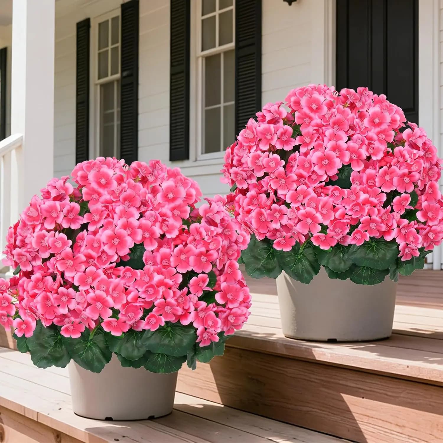 Sfere di Fiori Artificiali di Mela Crabapple in Seta, Confezione da 2, Resistenti ai Raggi UV, Piante Realistiche per Esterni, per Portico, Patio, Giardino