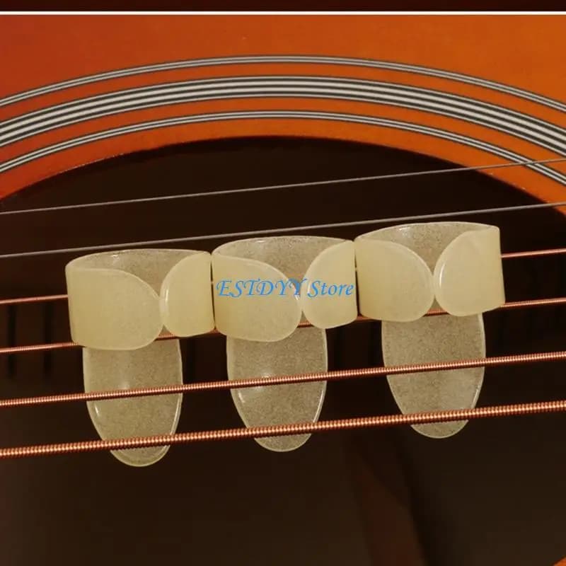 G6DE Plettri per pollice/dito luminosi Plettri per dito per chitarra Plettri per pollice piatti ricambio Plettri per culla