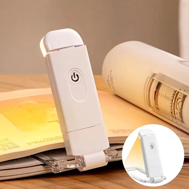 Luce da lettura a LED USB ricaricabile, protezione per gli occhi, luce notturna portatile con clip, luce da scrivania, segnalibro luminoso, lampada da notte
