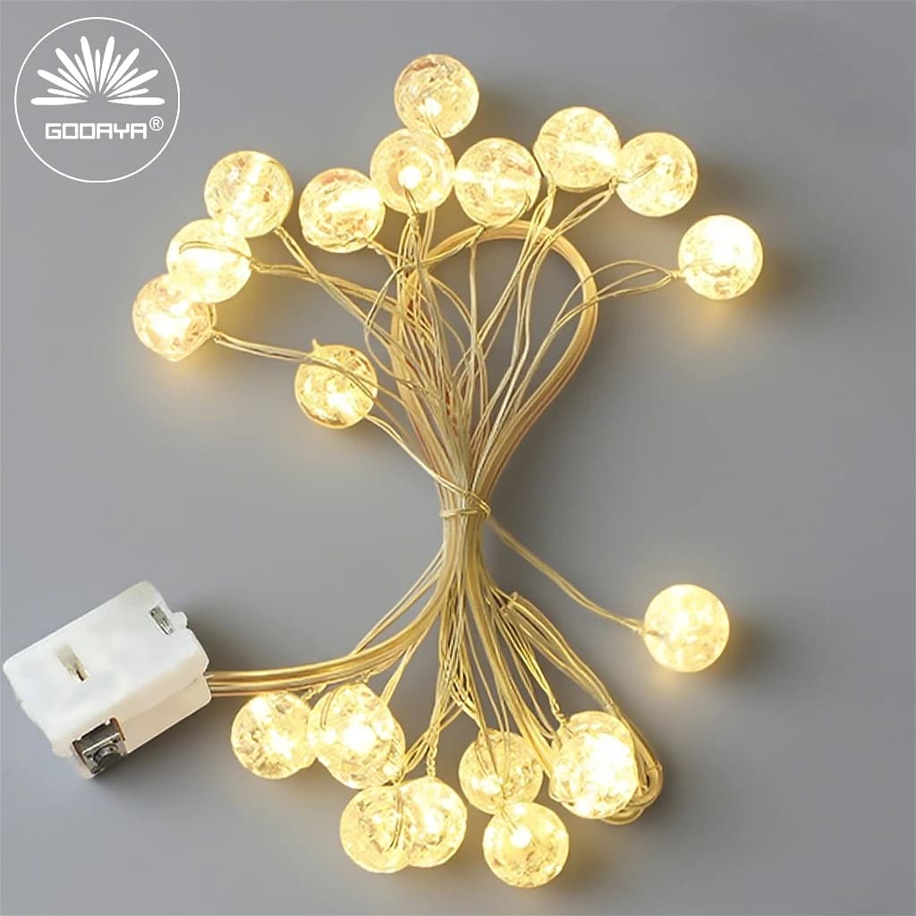 Stringa di luce a LED alimentata a batteria Ghirlanda di palline di crepa Lucine da giardino per esterni Matrimonio Natale Decorazione per feste di Capodanno