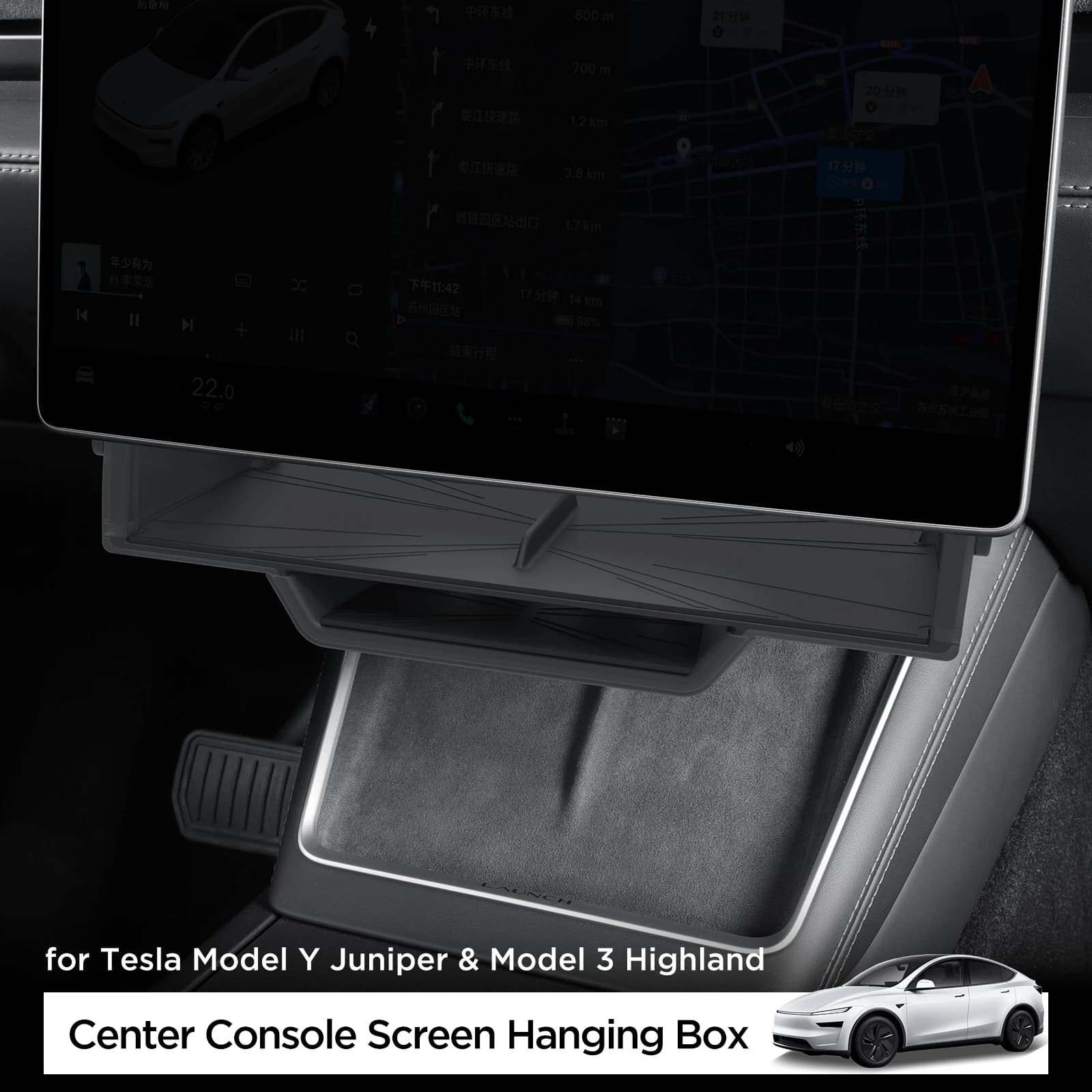 Smabee per Tesla Model YL/Y Juniper/Model 3 Highland 2025: Organizer Nascosto Sotto il Vano di Controllo Centrale
