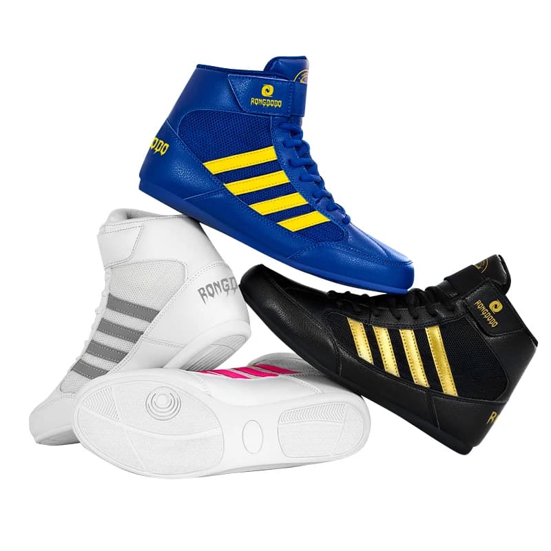 Nuove Scarpe da Boxe Traspiranti Professionali Antiscivolo Ammortizzanti Scarpe Alte per Allenamento Arti Marziali con Supporto per Caviglia