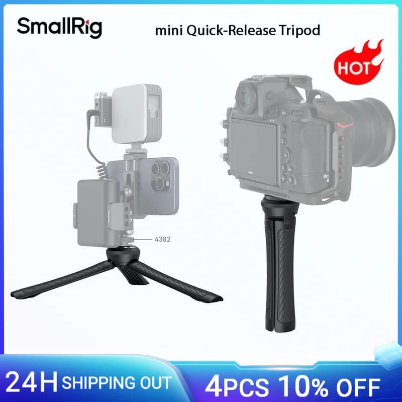 SmallRig Mini treppiede a sgancio rapido in alluminio universale compatibile con attacco a vite da 1/4"-20 per stabilizzatori, fotocamera, gabbia -4117