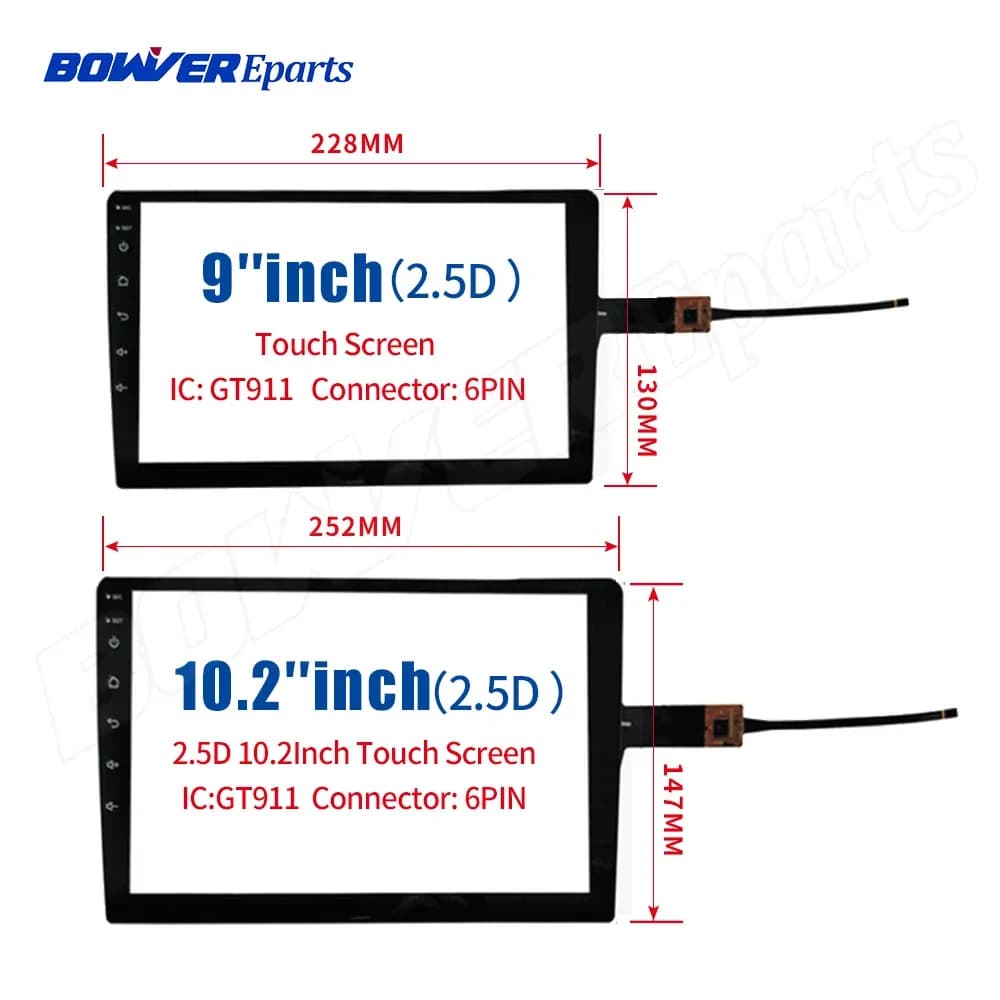 Touch screen da 9 pollici, da 10,2 pollici, 100% nuovo per ZXH-1818 FD101GS0035A-FPC-V01 ZB101PS0012-V5.0 Pannello touch Sensore digitalizzatore in vetro